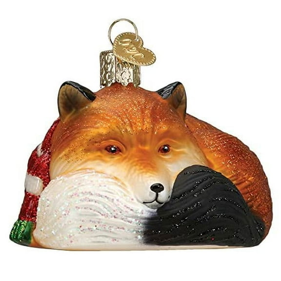 Old World Christmas Cozy Fox Glass Blown Ornament for Christmas Tree