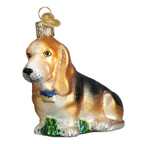 Old World Christmas Dog Collection Glass Blown Ornaments for Christmas Tree Basset Hound