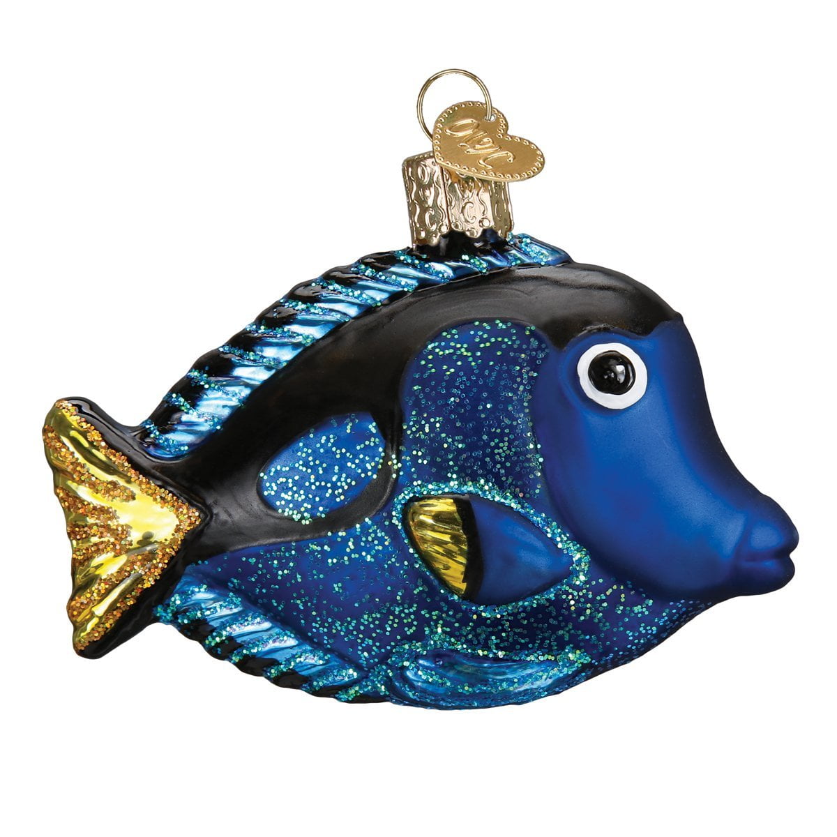 Old World Christmas Pacific Blue Tang Glass Tree Topper Ornament