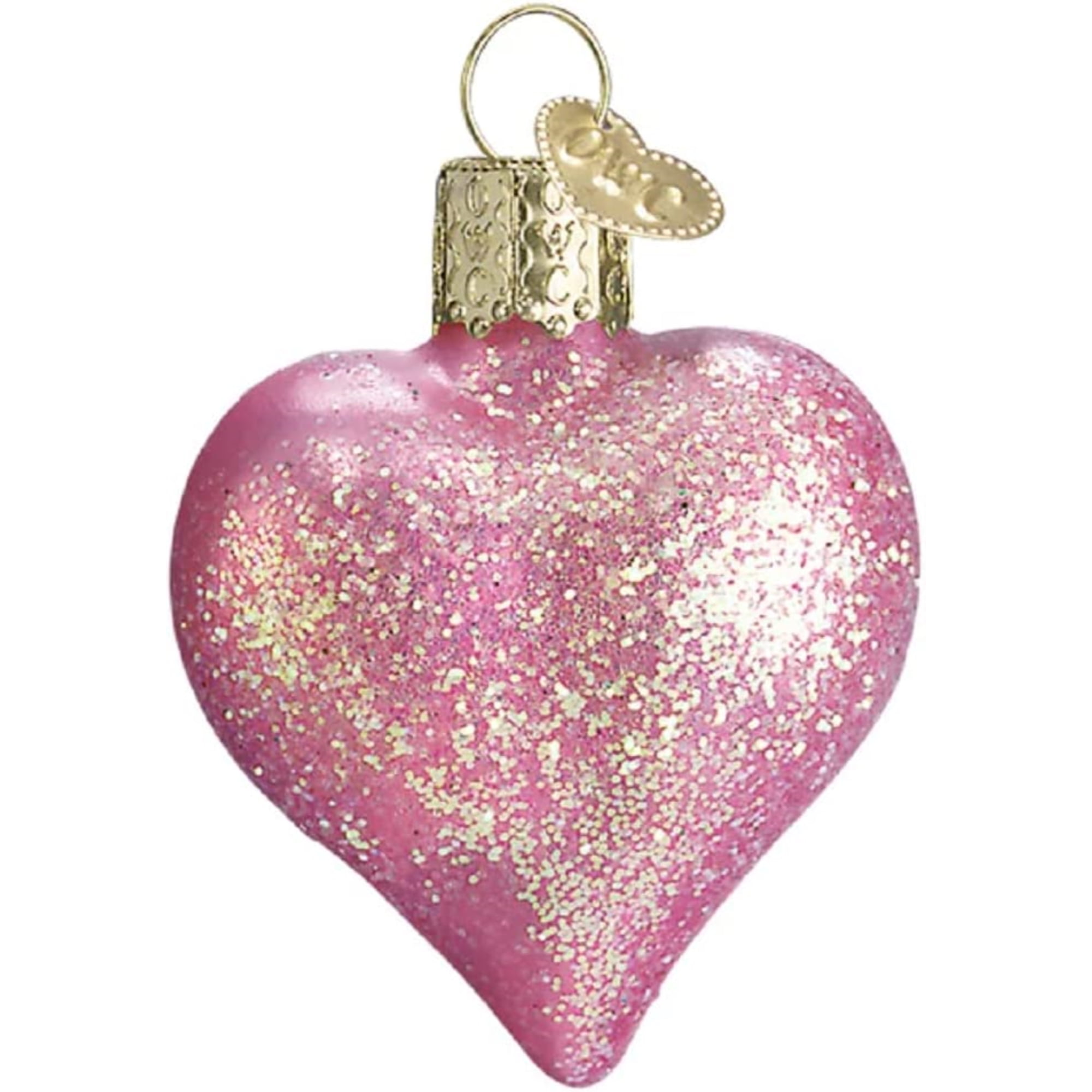 Old World Christmas Glass Blown Ornament for Christmas Tree, Heart Pink - Walmart.com