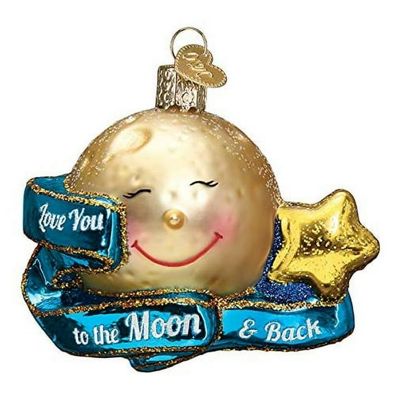 Old World Christmas Love You To The Moon and Back Glass Collectible Christmas Ornament