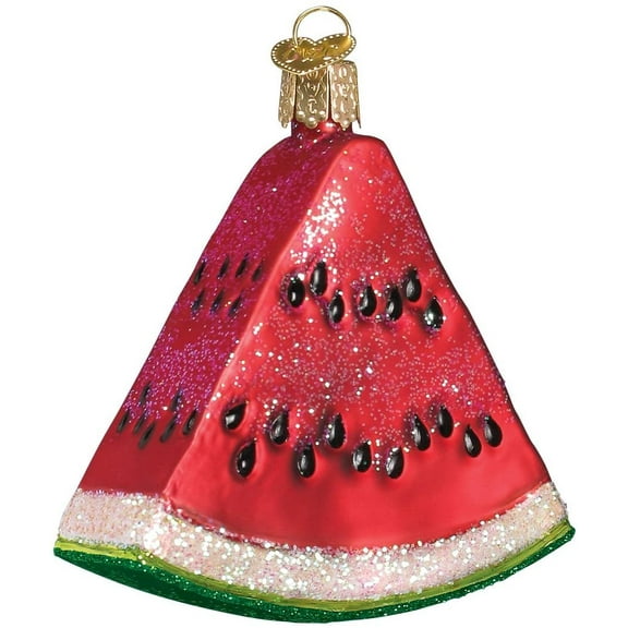 Old World Christmas Glass Blown Ornament (#28062) Watermelon Wedge, 3.25"