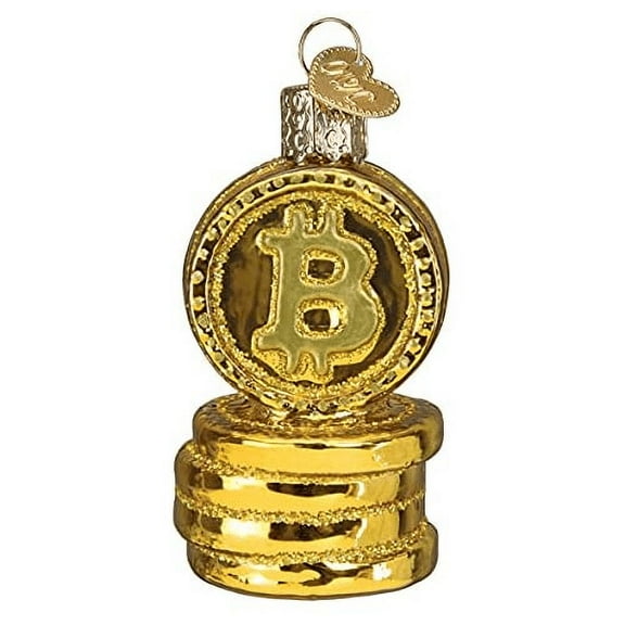 Old World Christmas Bitcoin Glass Crytocurrency Ornament 36300