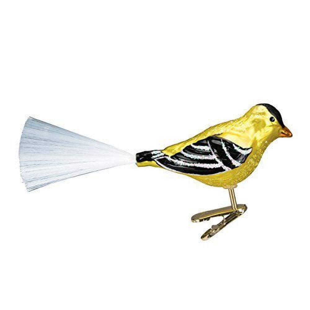 Hand-Painted Glass Western Goldfinch Clip-On Ornament