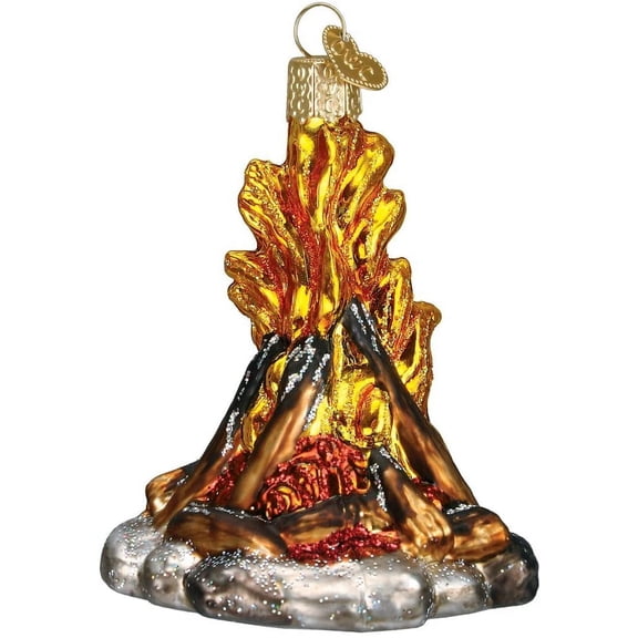Old World Christmas 3.50In Campfire, Glass, Ornament Stories Crackling 44057