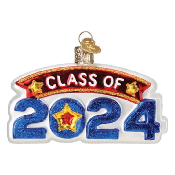 Old World Christmas Glass Blown Ornament for Tree, Class Of 2024 (With OWC Gift Box)