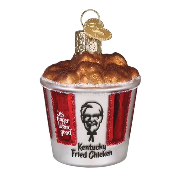 Old World Christmas Blown Glass Ornament for Christmas Tree, KFC Bucket of Chicken