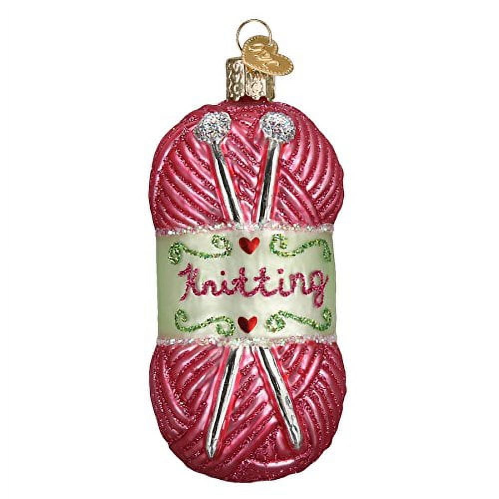 Handcrafted Glass Knitting Yarn Christmas Tree Ornament