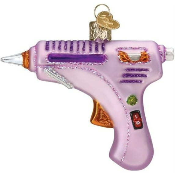 Old World Christmas Lavender Glue Gun - 1 Glass Ornament 3.25 Inch, Glass - Ornament Hobby Paste 32629