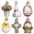 thumbnail image 1 of Old World Christmas Mini Easter Set Glass Flowers Basket Egg Chick Cross 14021, 1 of 3
