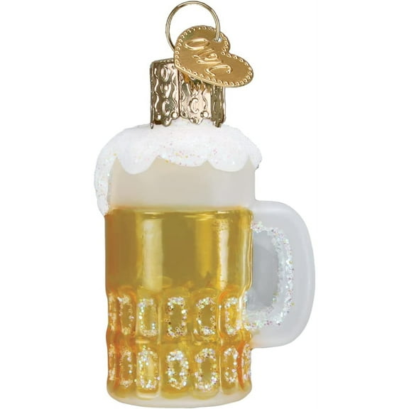 Old World Christmas Mini Glass Blown Ornament for Christmas Tree, Mug of Beer