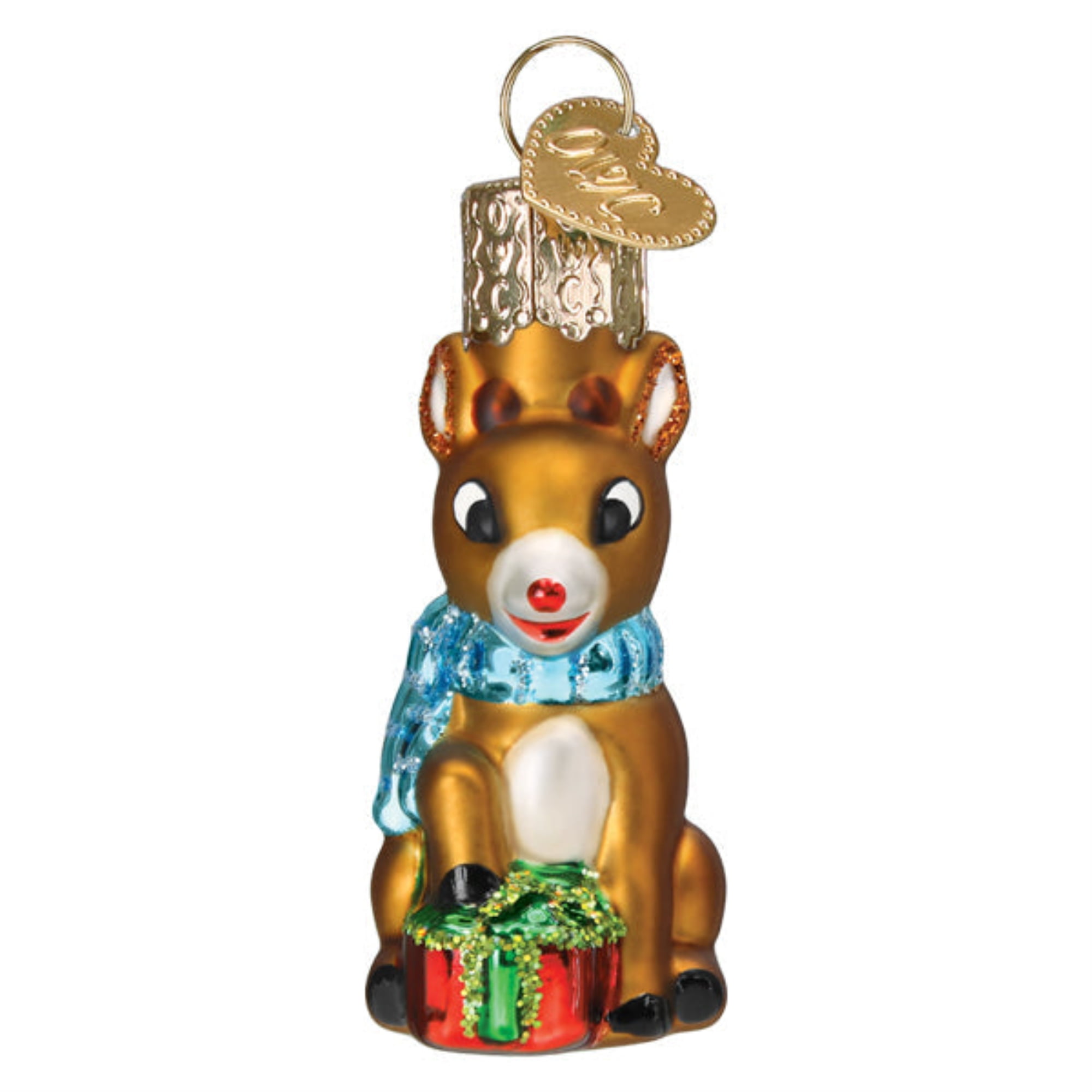 Old World Christmas Mini Rudolph The Red-Nosed Reindeer Glass Hanging ...