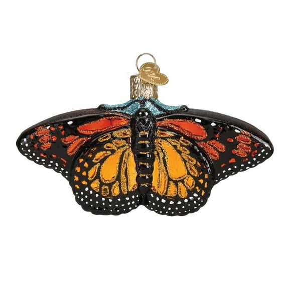 Old World Christmas Monarch Butterfly Bug Glass Tree Ornament 12475