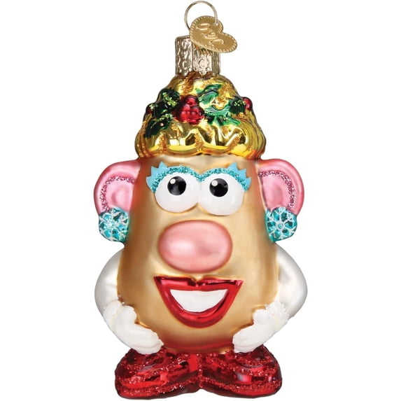 Old World Christmas Mrs. Potato Head - 1 Glass Tree Ornament 4.0 Inch, Glass - Ornament Retro Toy 44201