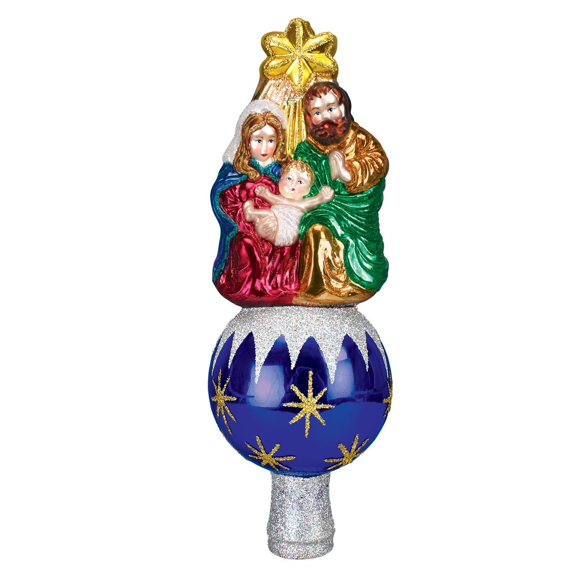 Old World Christmas Nativity Tree Top Glass Blown Ornament