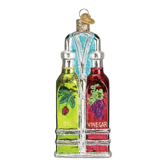 Old World Christmas Oil and Vinegar Cruets Glass Ornament 32259 FREE BOX New