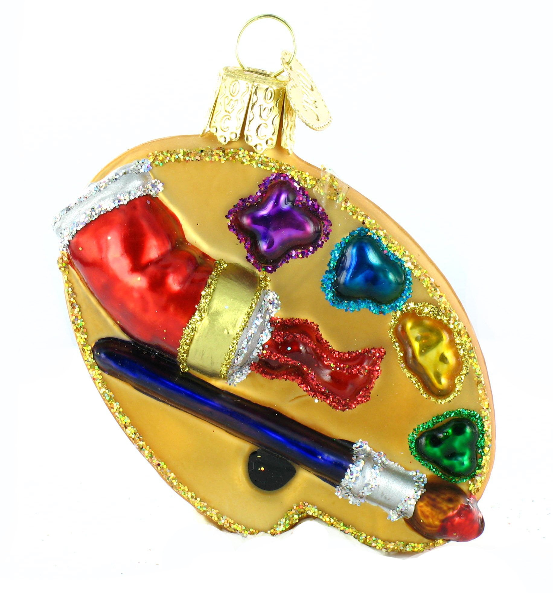 Colorful Glass Artist's Palette Christmas Ornament