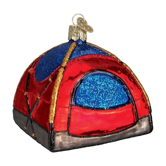 Old World Christmas Ornaments: Camping Outdoor Collection Glass Blown Ornaments for Christmas Tree, Dome Tent