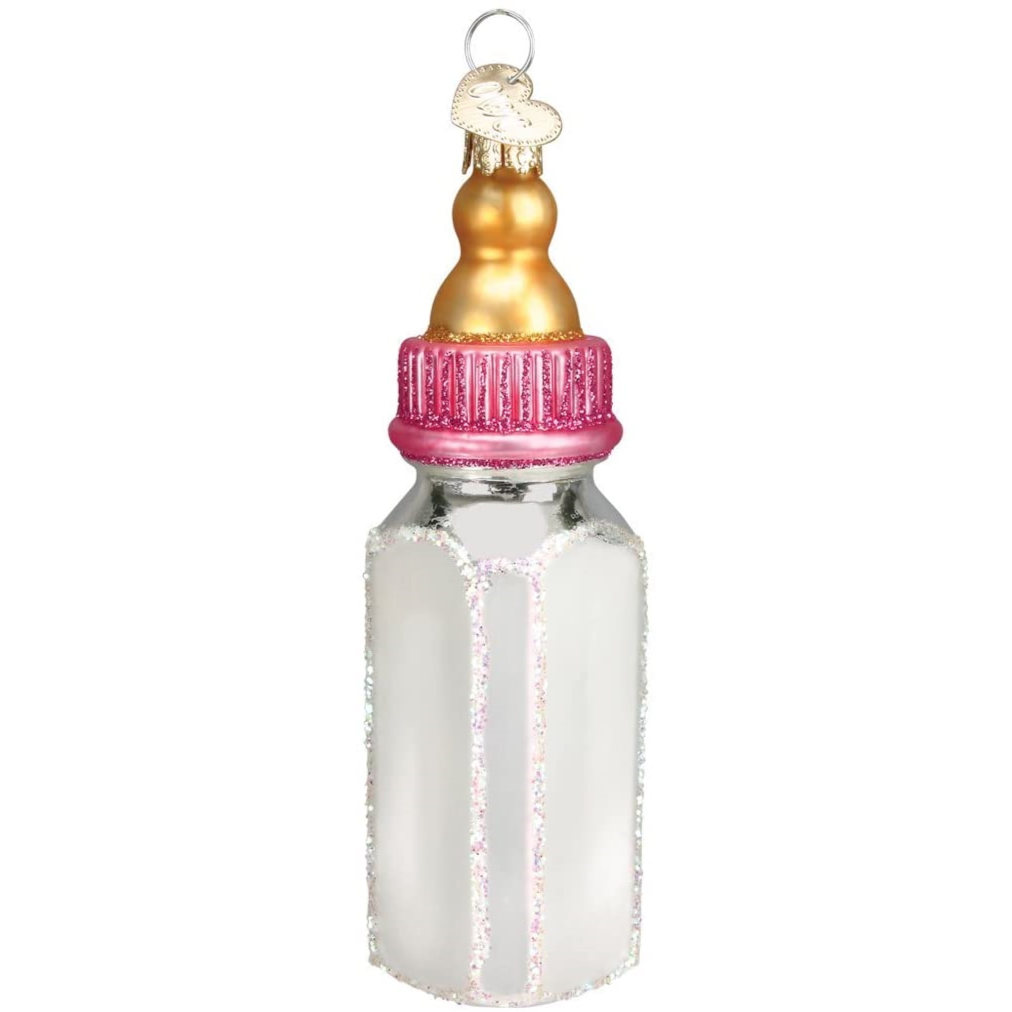 Old World Christmas Ornaments Girl Baby Bottle Glass Blown Ornaments for Christmas Tree