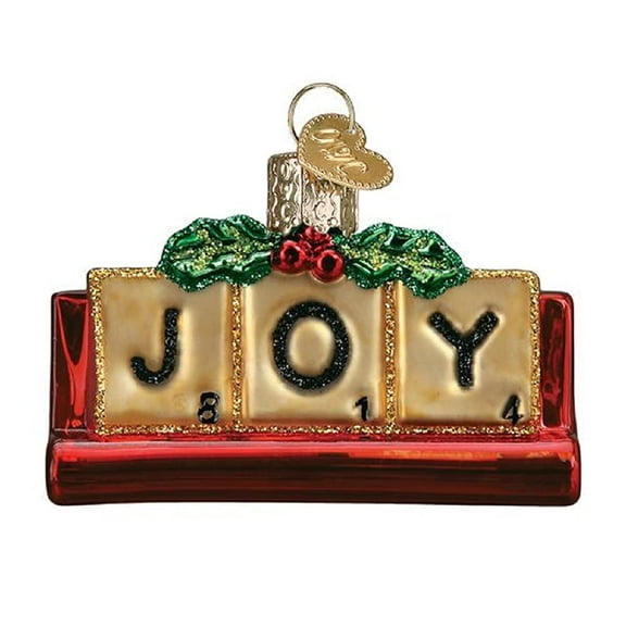 Old World Christmas Ornaments Joyful Scrabble Glass Blown Ornaments for Christmas Tree