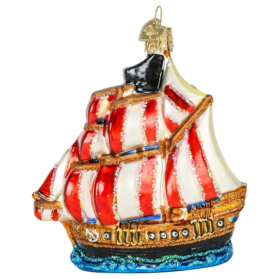 Old World Christmas Ornaments Pirate Ship Glass Blown Ornaments for Christmas Tree