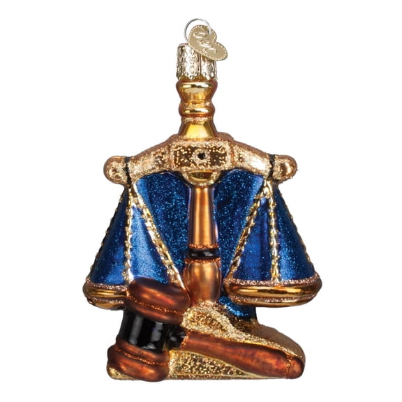 Old World Christmas Ornaments: Scales Of Justice Glass Blown Ornaments for Christmas Tree (36160)