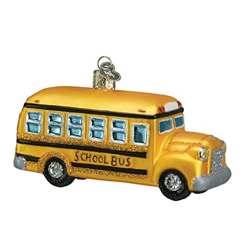 Old World Christmas Ornaments: School Bus Glass Blown Ornaments for Christmas Tree (46007)