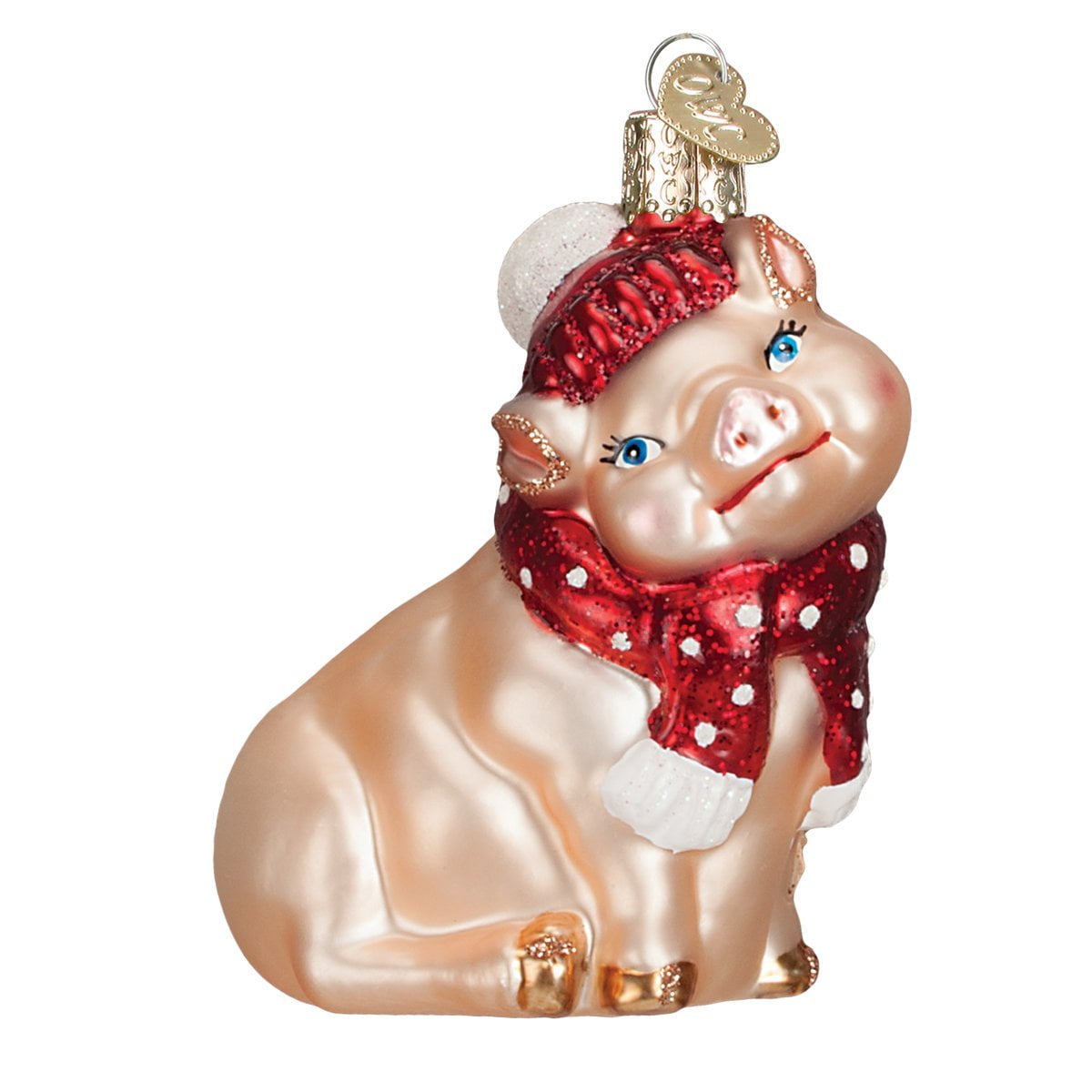 Old World Christmas Ornaments: Snowy Pig Glass Blown Ornaments for ...
