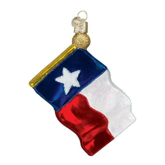 Old World Christmas Ornaments: Texas State Flag Glass Blown Ornaments for Christmas Tree (36045)