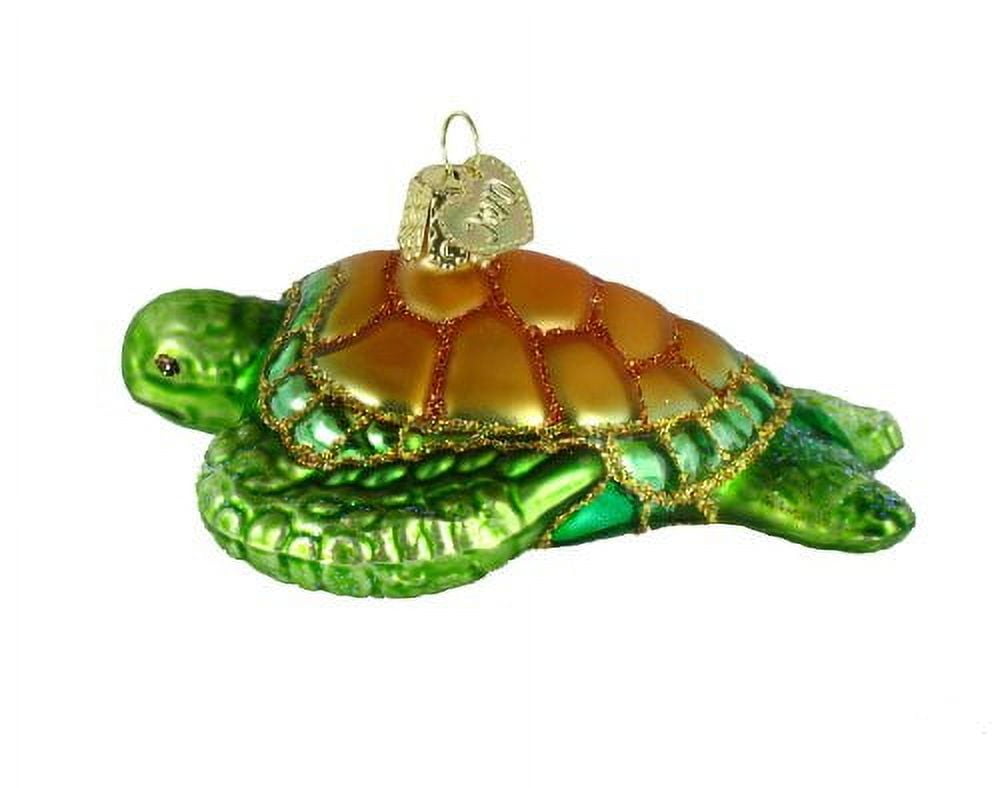 Ancient Voyager Green Sea Turtle 6" Glass Ornament