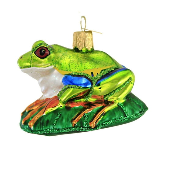 Old World Christmas Red-Eyed Tree Frog Glass Blown Ornament for Christmas Tree