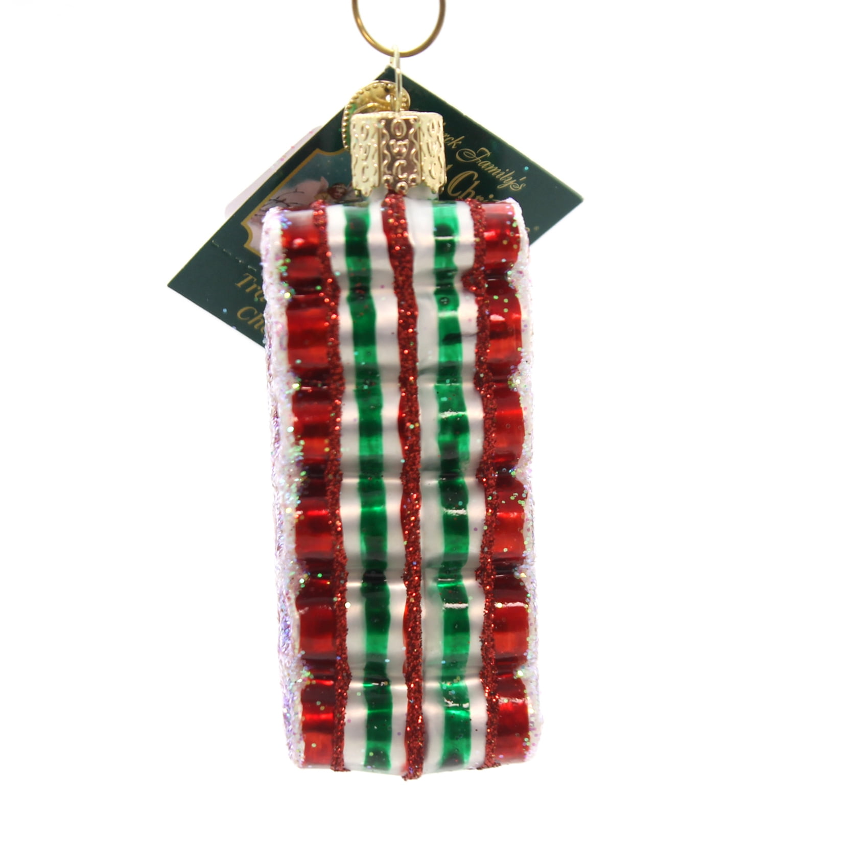 Old World Christmas Ribbon Candy Glass Ornament Sweets Food 36055 Green ...