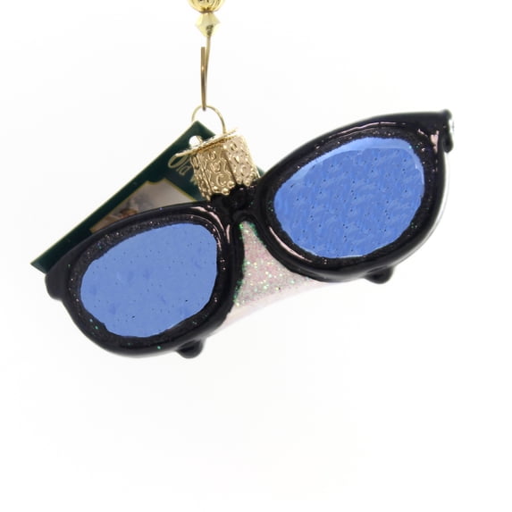 Old World Christmas Sunglasses Glass Ornament Eye Protection 36161 Black