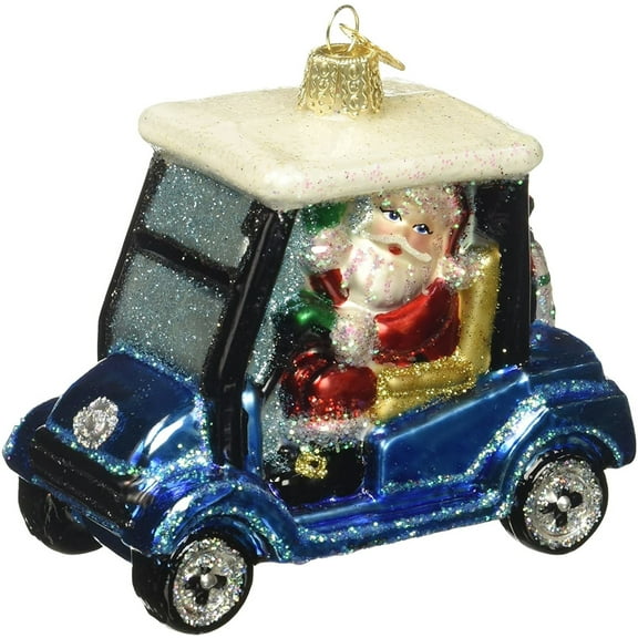 Old World Christmas Santa Riding a Golf Cart Glass Ornament 40287 New