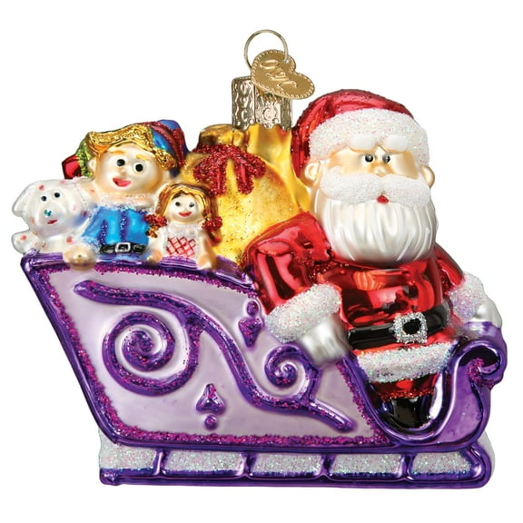 Old World Christmas Santa and Friends Glass Blown Ornament for Christmas Tree