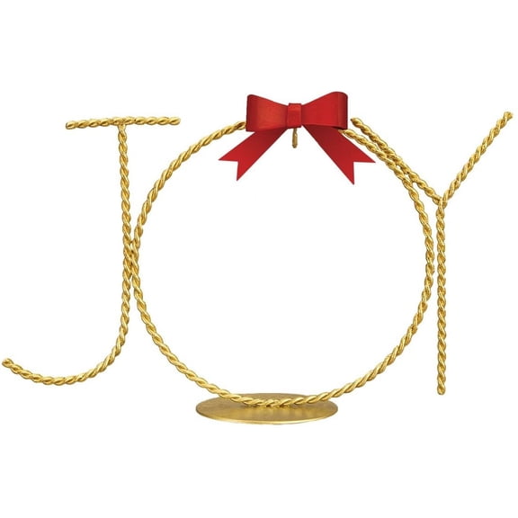 Old World Christmas Joy Ornament Stand Metal Red Bow Displayer 14202