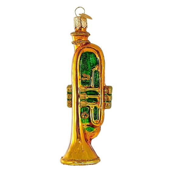 Old World Christmas Trumpet - One Ornament 5 Inch, Glass - Music Instrument