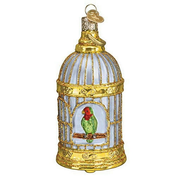 Old World Christmas Vintage Inspired Bird Cage Holiday Ornament Glass