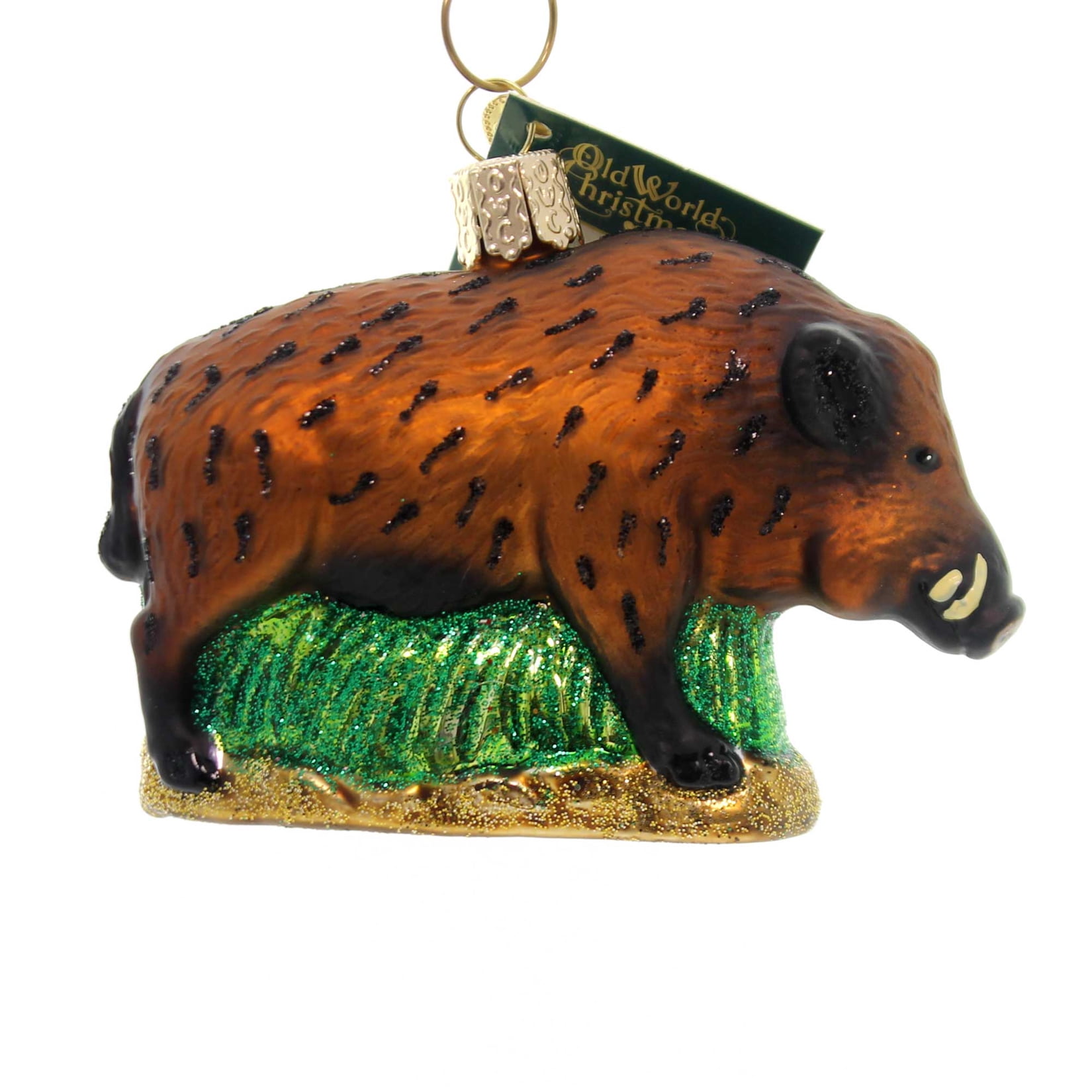 Old World Christmas Wild Boar Glass Ornament Pig Tusk 12500 - Walmart.com