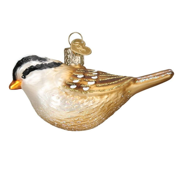 Old World Christmas White Crowned Sparrow Ornament, Multi