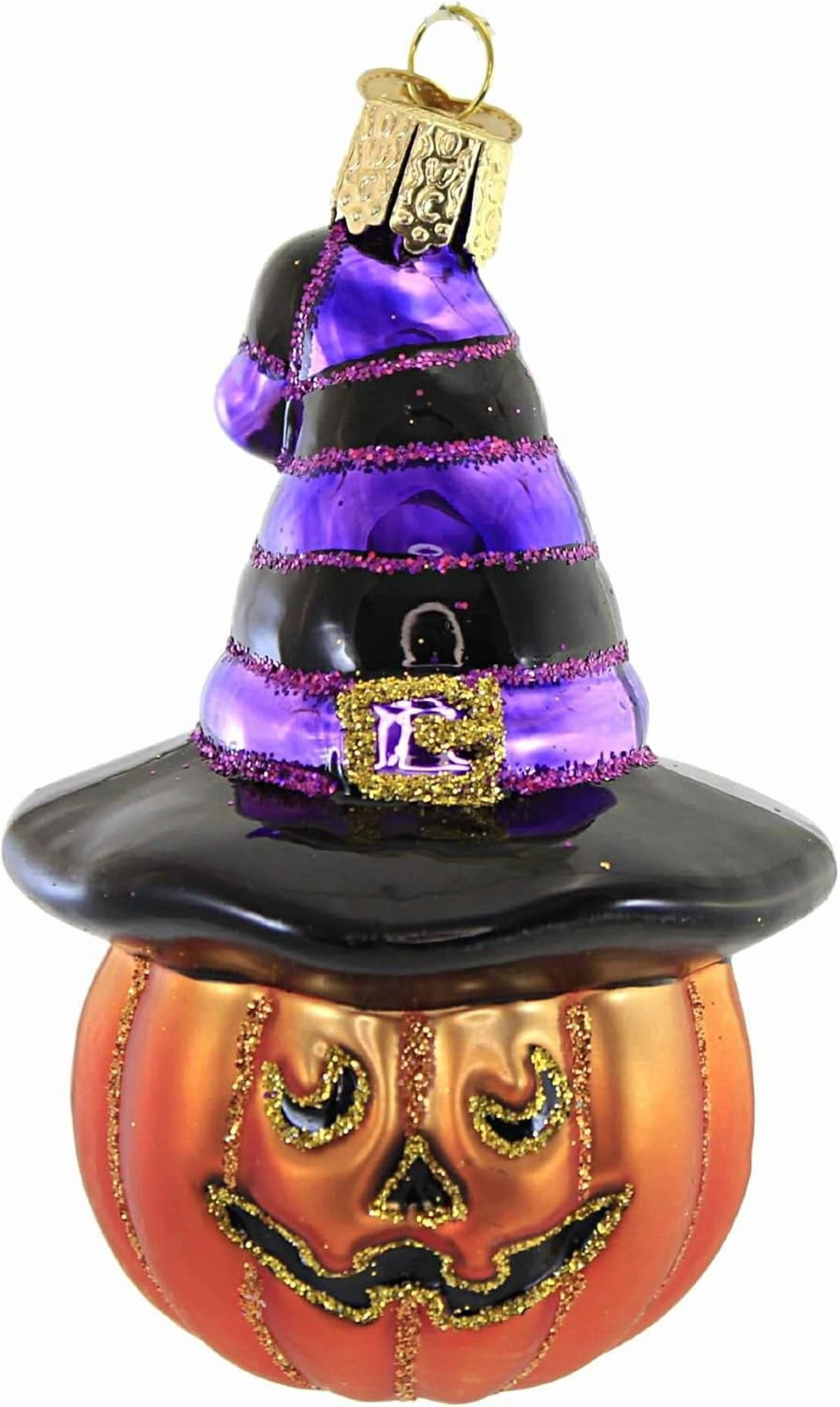 Old World Christmas Witch Pumpkin Jack O'Lantern Glass Blown Ornament ...