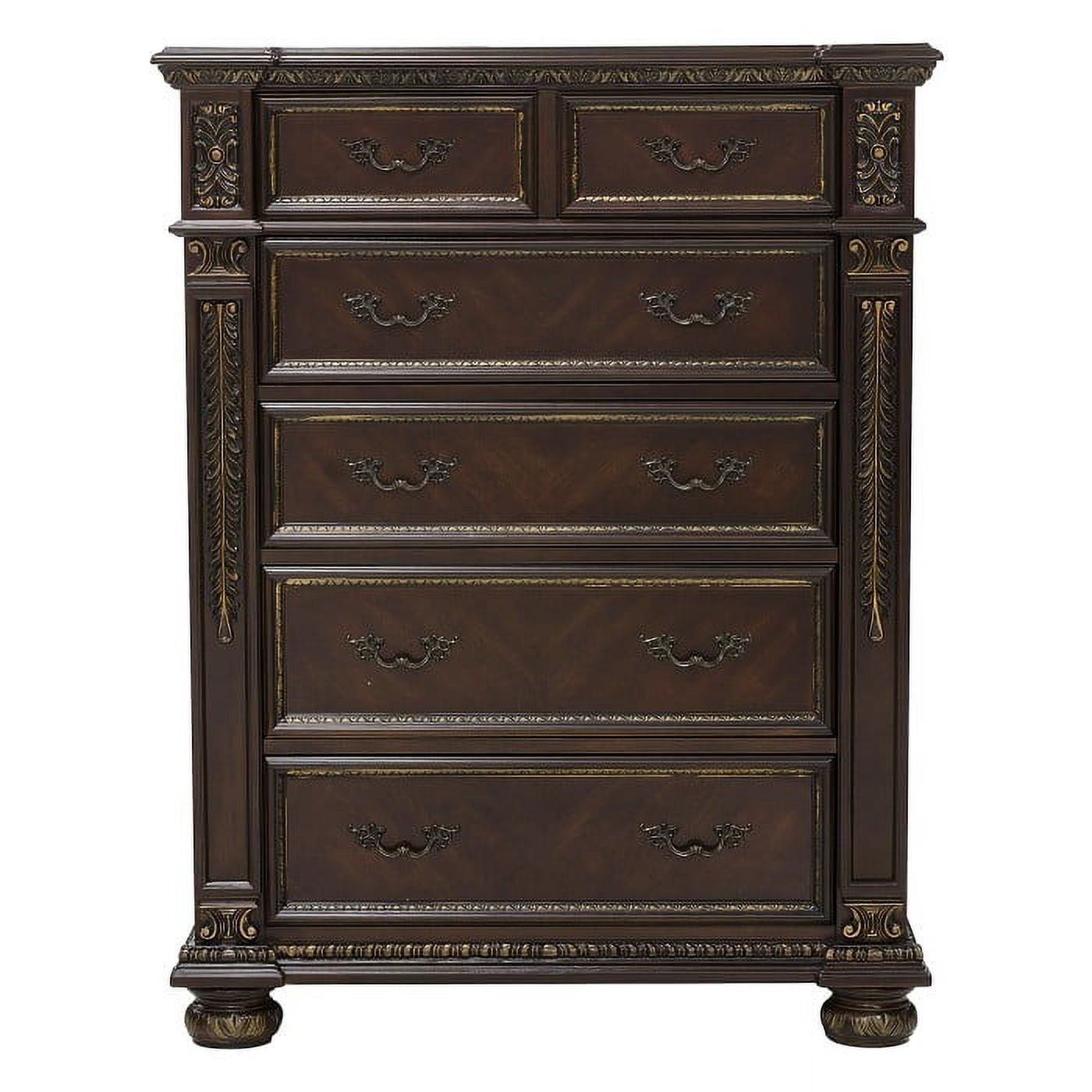 Old-World European style Elegant Catalonia Collection Chest - Cherry Red.