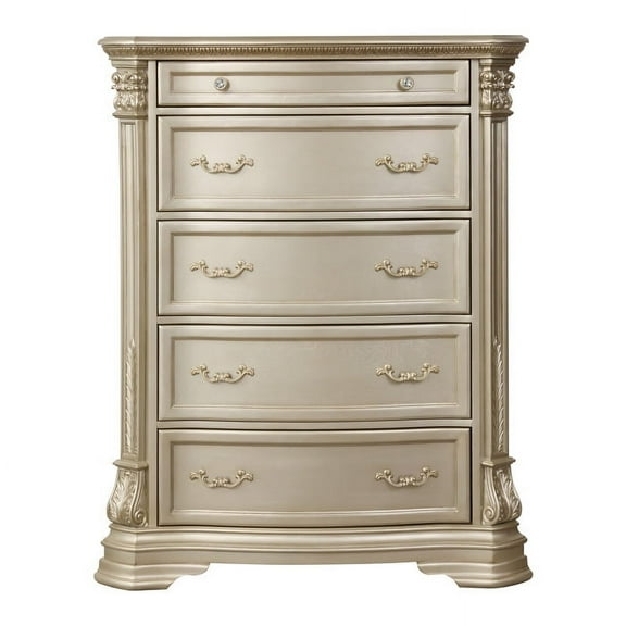 Old World European styled Chest - Traditional Design with Champagne Finishes