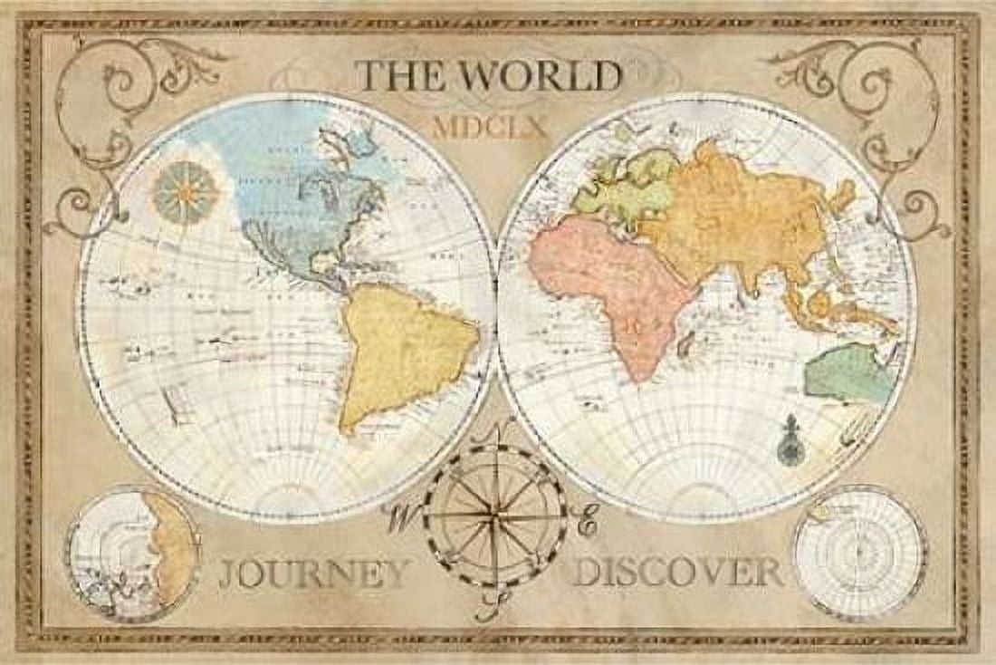 Old World Journey Map Canvas Art - Cynthia Coulter (24 x 36)