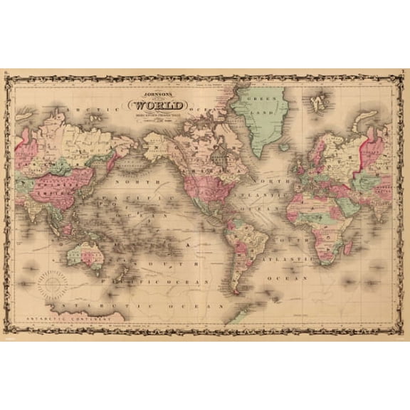 Old World Map Poster - 22 x 34 inches