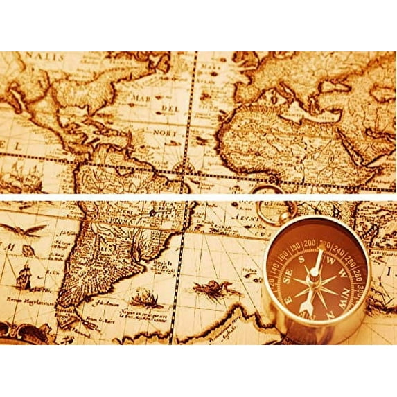Old World Map Strips Edible Cake Topper fits 1/4 Sheet cake or larger