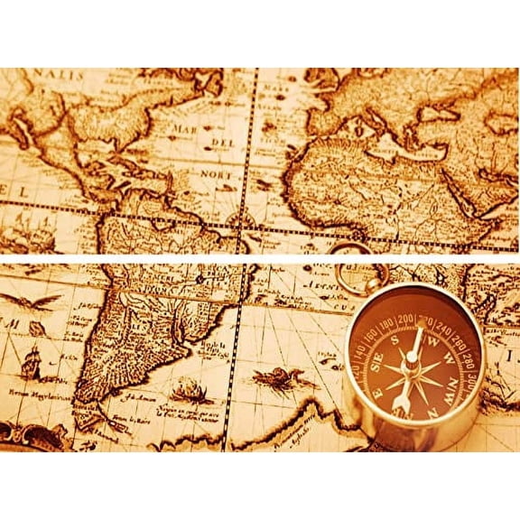 Old World Map Strips Edible Cake Topper fits 1/4 Sheet cake or larger