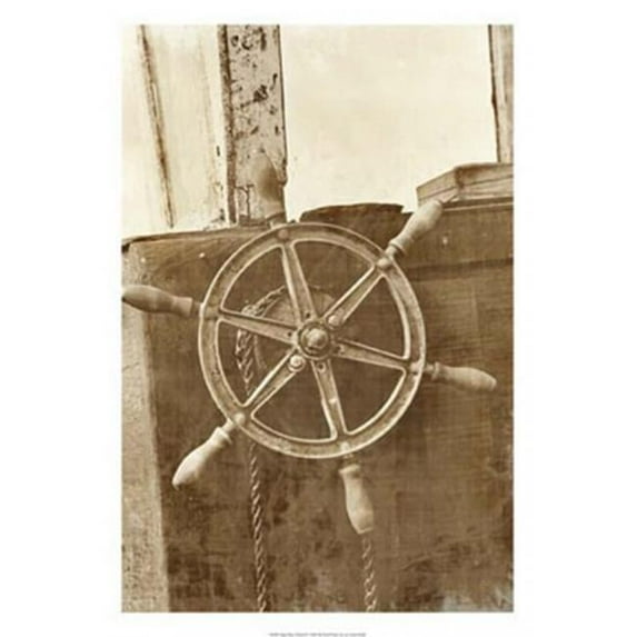 Old World Prints Sepia Ships Wheel II Poster Print by Vision Studio 18 x 26