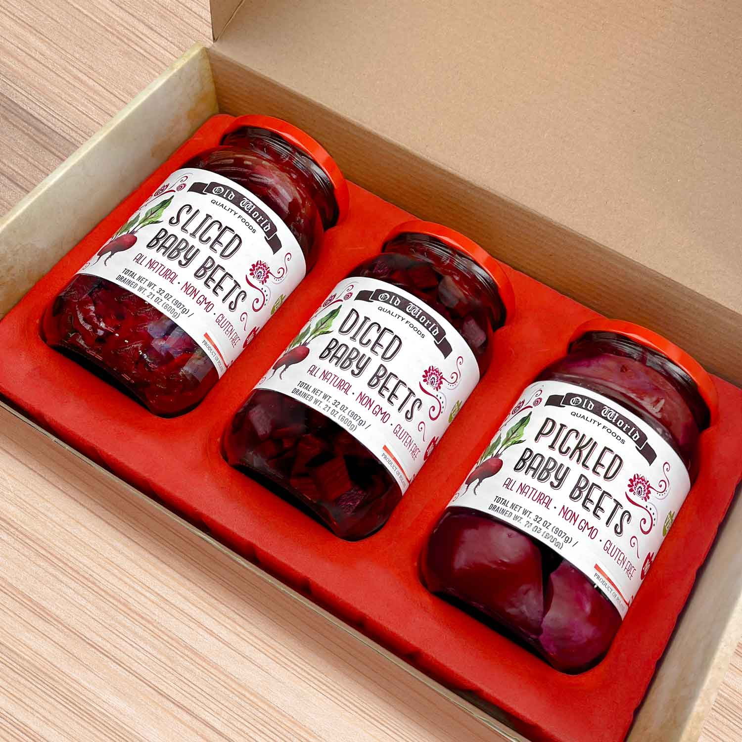 Old World Quality Foods Assorted Pickled Beets Gift Pack Set with