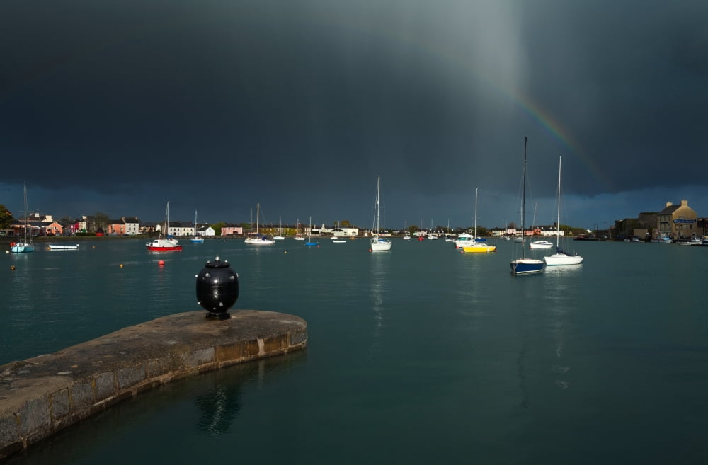 Old World War Two Mine and Rainbow The Harbour Dungarvan County Waterford Ireland Canvas Art - Panoramic Images (36 x 12)